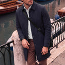 Rhode Down Trench Coat with Single Breasted Snap Front and Quilted Lining