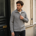 Renwick Knit Jacket | Textured Cable Zip Cardigan