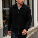 Renwick Knit Jacket | Textured Cable Zip Cardigan
