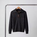Renwick Knit Jacket | Textured Cable Zip Cardigan