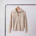 Renwick Knit Jacket | Textured Cable Zip Cardigan