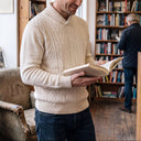 Rovel Knit Sweater | Vintage Cable-Knit Shawl-Collar Pullover