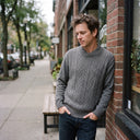 Rovel Knit Sweater | Vintage Cable-Knit Shawl-Collar Pullover