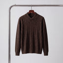 Rovel Knit Sweater | Vintage Cable-Knit Shawl-Collar Pullover