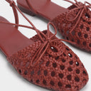Rovia Flat Sandals | Woven Slingback Ballet Sandals with Bow Detail