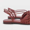 Rovia Flat Sandals | Woven Slingback Ballet Sandals with Bow Detail