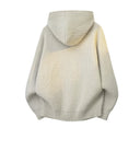 Lerici Ribbed Knit Zip Hoodie in Oversized Boxy Cut with Dropped Shoulders