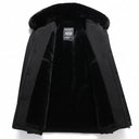 Sterling Fleece-Lined Coat featuring Removable Fur Collar and Quilted Panels