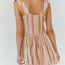 Lizette Floral Mini Dress with Corset-Style Bodice and Lace Trim Neckline