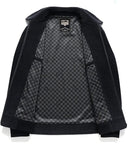 Lugano Ribbed Knit Zip Jacket, With Geometric Jacquard Panel and Zip Pockets