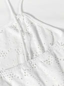 Kyra Floral Eyelet Lace Peplum Top with Adjustable Tie-Shoulder Straps