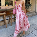 Amara | Vintage Boho Floral Embroidery Backless Lace-Up Cami Maxi Dress