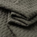 Corsa Long Sleeve Knit Zip Polo with Ripple Knit Pattern and Contrast Collar Trim