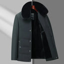 Sterling Fleece-Lined Coat featuring Removable Fur Collar and Quilted Panels