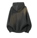 Lerici Ribbed Knit Zip Hoodie in Oversized Boxy Cut with Dropped Shoulders