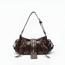 Moto Buckle Leather Shoulder Bag