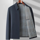 Midtown Lightweight Canvas Jacket with Shirt Collar and Glen Plaid Interior Lining