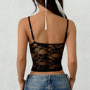 Madi Floral Lace Spaghetti Strap Crop Cami Top with Scallop Trim