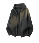 Lerici Ribbed Knit Zip Hoodie in Oversized Boxy Cut with Dropped Shoulders