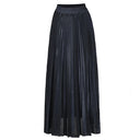 Winnie High Waist Metallic Pleated Midi Skirt with Flowy A-Line Silhouette