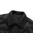 Lander Studio Quilted Puffer Jacket with Snap Button and Textured Knit Trim