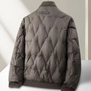 Halden Down Quilted Bomber Jacket featuring Diamond Puffer Shell and Knit Trim
