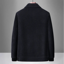 Lugano Ribbed Knit Zip Jacket, With Geometric Jacquard Panel and Zip Pockets
