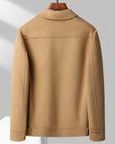 Premier Structured Wool Full Zip Jacket with Spread Collar and Flap Pockets