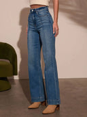 Tucker Front Seam Flare Jeans
