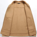 Premier Structured Wool Full Zip Jacket with Spread Collar and Flap Pockets