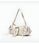 Moto Buckle Leather Shoulder Bag