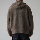 Rovigne Bouclé Knit Oversized Hooded Cardigan, Relaxed Fit and Ribbed Cuffs