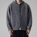 Rovigne Bouclé Knit Oversized Hooded Cardigan, Relaxed Fit and Ribbed Cuffs