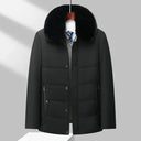 Sterling Fleece-Lined Coat featuring Removable Fur Collar and Quilted Panels