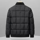 Lowell Quilted Puffer Jacket with Ribbed Knit Collar and Snap Button Front