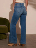 Tucker Front Seam Flare Jeans