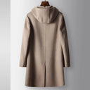 Essex Hooded Wool Overcoat with Single Breasted Front and Flap Patch Pocket