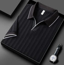 Montera Textured Knit Polo Shirt with Jacquard Weave and Contrast Collar Trim