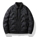 Lander Studio Quilted Puffer Jacket with Snap Button and Textured Knit Trim