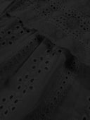 Bohemian Eyelet Embroidered Long Sleeve Blouse with Scalloped Edge Finish