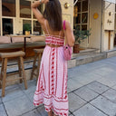 Amara | Vintage Boho Floral Embroidery Backless Lace-Up Cami Maxi Dress