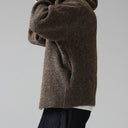 Rovigne Bouclé Knit Oversized Hooded Cardigan, Relaxed Fit and Ribbed Cuffs