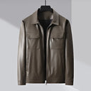 Rovigo Leather Jacket with Shirt Style Collar and Double Chest Flap Pockets