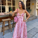 Amara | Vintage Boho Floral Embroidery Backless Lace-Up Cami Maxi Dress
