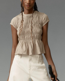 Sienna Ruffled Cap Sleeve Womens Top 6