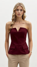 Sophie | Elegant Strapless Peplum Womens Top 6