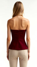 Sophie | Elegant Strapless Peplum Womens Top 7