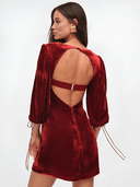 Sophie | Elegant Velvet Mini Dress With Blouson Sleeves 1