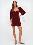 Sophie | Elegant Velvet Mini Dress With Blouson Sleeves 2