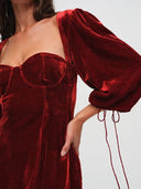 Sophie | Elegant Velvet Mini Dress With Blouson Sleeves 3